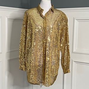 Rare Vintage St. Martin Gold Sequined Blouse